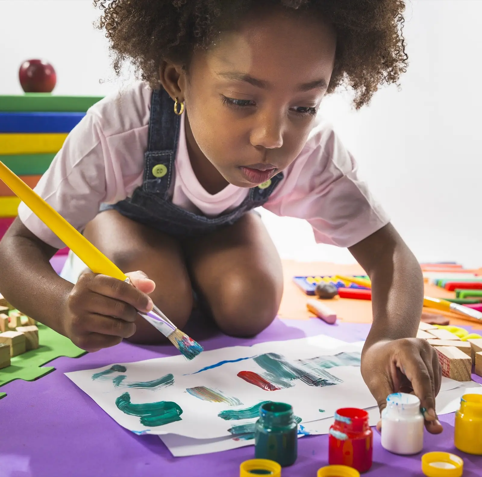 A child painting